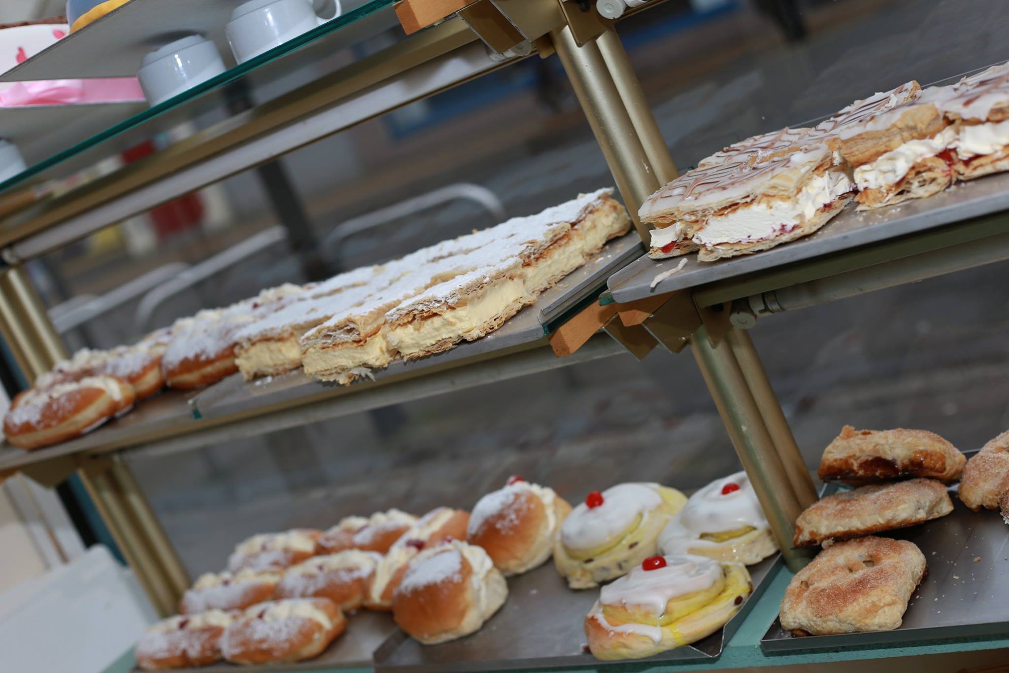 Celebration cakes display